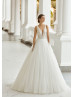 Beaded Ivory Lace Tulle V Back Fashion Wedding Dress